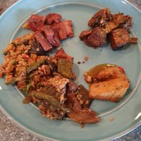 Buffet plate  at Huong Sen Tofu in Sacramento