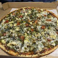 Vegan Pizza  at Cousin Vinnie's NY Pizza Cafe in San Juan Island