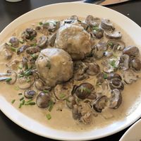 Bread Dumplings w/ Mushroom Gravy at Schmeckerling in Munich