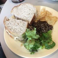 Hummus and roasted pepper sandwiches on sourdough bread 🍞  at Sift in Otley