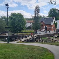 Very cute location. (Atmajala is in the red brick building) at Atmajala in Norrtalje