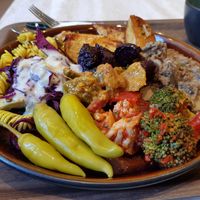 Lots of options on da buffé at Hermans in Stockholm