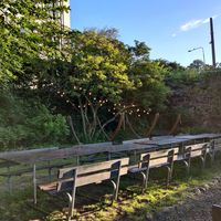 Outdoor seating at Hermans in Stockholm
