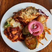 Dishes from the buffet at Hermans in Stockholm