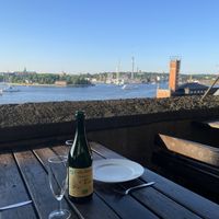 Apple cider and view  at Hermans in Stockholm