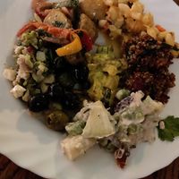 A mixture of almost every dish at Hermans in Stockholm