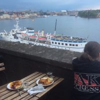 Part of the terrace view at Hermans in Stockholm