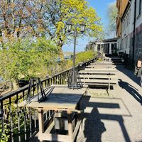 Outdoor seating  at Hermans in Stockholm