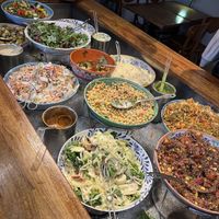 Buffett options. Clearly labeled allergens (soy, gluten, etc)  at Hermans in Stockholm