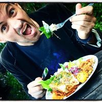 Lasagne was amazing and super fresh salads. at Hermans in Stockholm