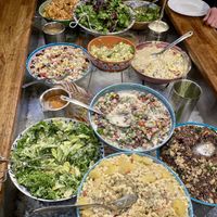 The lovely salad bar   at Hermans in Stockholm