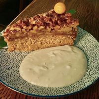 Apple and walnut cake  at Hermans in Stockholm