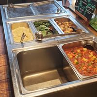 Warm food at Hermans in Stockholm