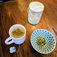 Raw Ball and tea (which comes with the buffet) at Hermans at Hermans in Stockholm