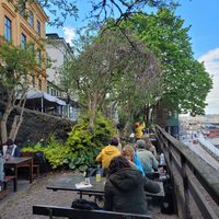 Outside terrace with view over the city at Hermans in Stockholm