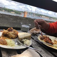 Food with a view! (Buffet food doesn’t photograph well.) at Hermans in Stockholm