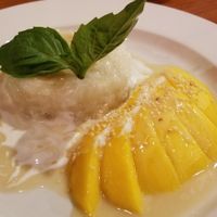 Mango sticky rice dessert at Thai Love NY in Syracuse