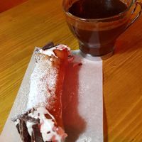 Hot chocolate (to die for!) and cannolo at Milkaway in Naples