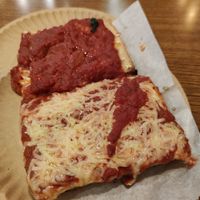 Vegan Upside down & NY Sicilian pizzas at NY Pizza Suprema in New York City