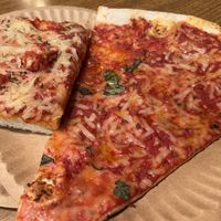 Original Vegan Pizza slice, and Vegan Sicilian   at NY Pizza Suprema in New York City