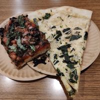 Vegan Pizzas (The right one is called Alfredo) at NY Pizza Suprema in New York City