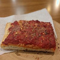 The upside down is tasty too at NY Pizza Suprema in New York City