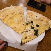 White one (must try!!!) and Alfredo at NY Pizza Suprema in New York City