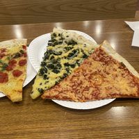 Vegan margarita, vegan Alfredo, NY Vegan regular slice   at NY Pizza Suprema in New York City