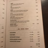 drinks menu at Good Morning Vietnam Vegan in Berlin