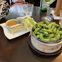 Edamame and cold spring rolls with tofu and peanut sauce   at Good Morning Vietnam Vegan in Berlin