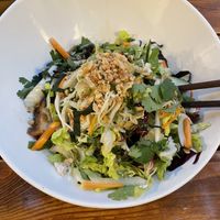 Vegan rice noodle bowl with caramelised tofu  at Good Morning Vietnam Vegan in Berlin