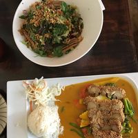 Pork noodles and duck and mango sauce at Good Morning Vietnam Vegan in Berlin