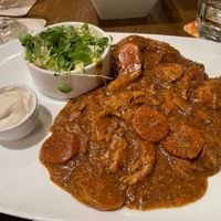 Vegan Flemish stew made with Gouden Carolus Classic (comes with fries, not pictured here) at Brouwerij Het Anker in Mechelen