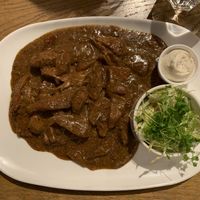 Vegan Belgium Stew dish  at Brouwerij Het Anker in Mechelen