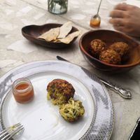 Entrada, croquetas de yuka at Casa Lėlytė in Bogota