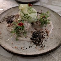 Delicious entrada of pumpkin stuffed pasta at Casa Lėlytė in Bogota