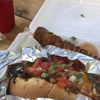 Twisted potatoes were awesome. Great sauces   at MeMe's Twisted Potato in Little Rock