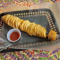 Complimentary "twisted potato" appetizer at MeMe's Twisted Potato in Little Rock