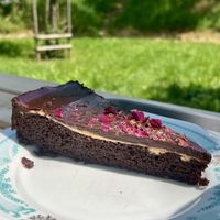 vegan chocolate cake  at Dvanast Dusi in Bratislava