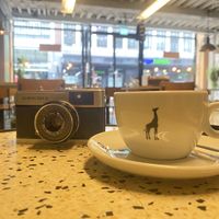 Inside with oat latte   at BACKYARD in Rotterdam