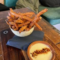 Sweet potato fries with vegan dip  at BACKYARD in Rotterdam