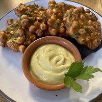 Chickpea and corn fritters  at BACKYARD in Rotterdam