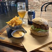 Kimchi burger with fries    at BACKYARD in Rotterdam