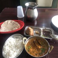 Yellow dahl, samosas, rice, not tortillas. Lol at Annapurna in Parma