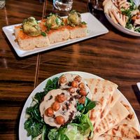 Avocado toast and falafel plate (naan bread NOT vegan) at Sego Restaurant in Kanab