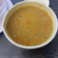 Lentil soup - comes with a pita  at Oasis in Brooklyn