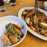 Smoked tofu with black beanns  at Lao Wai in Stockholm