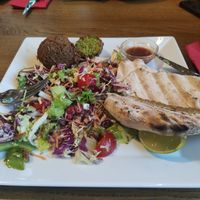 Falafel dish with vegan sauce (unfortunately I started eating before taking a photo, sorry!) at Pivohram Golar in Gornja Radgona