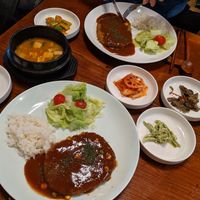 More banchan arrived with the main tonkassu plate as well! at Hyangjeok Won - 향적원 in Gyeongju