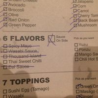 Crossed out flavors are not vegan  at Tai Chi Bubble Tea - Mt Hope Ave in Rochester